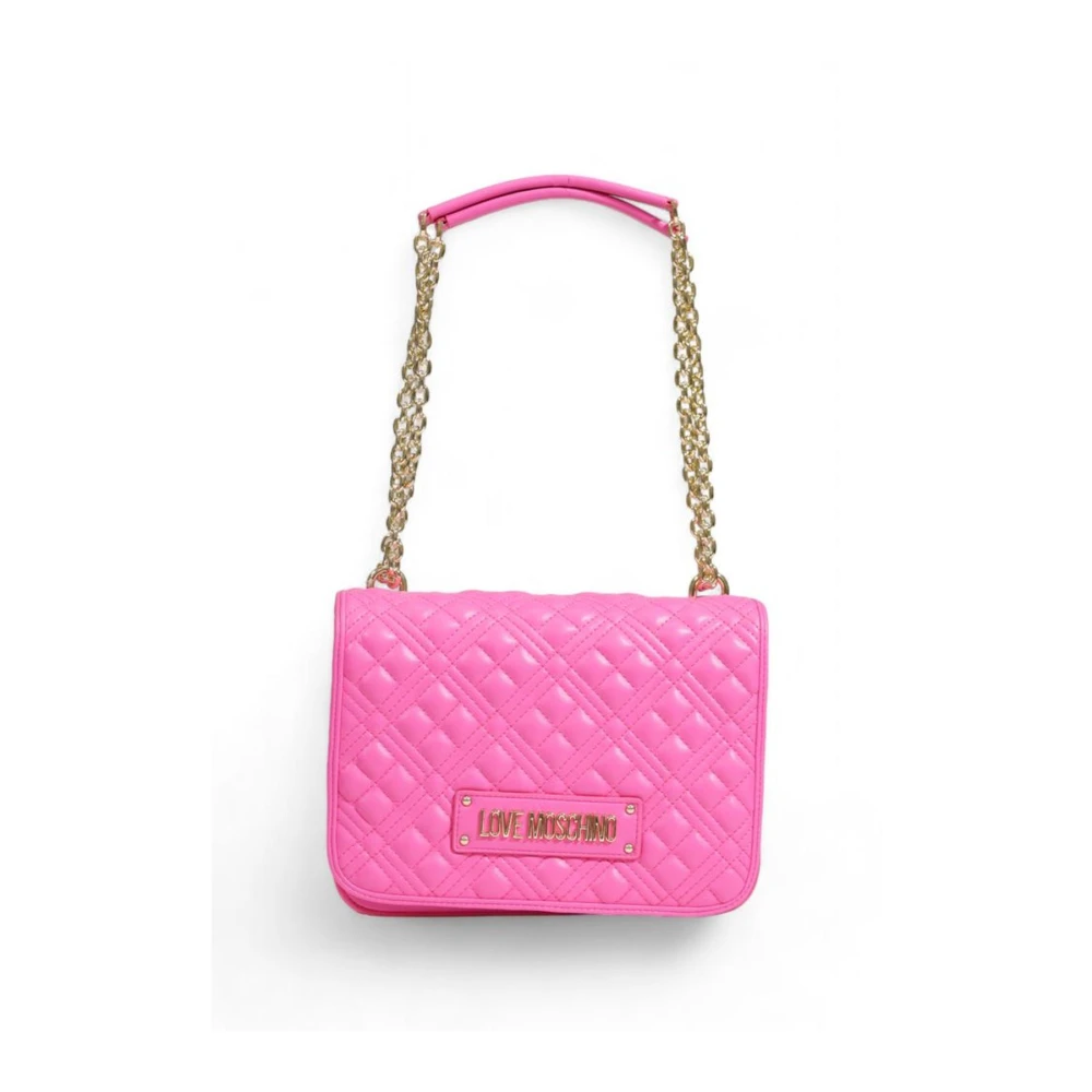 Love Moschino Gestructureerde polyethyleen handtas voor vrouwen Pink Dames