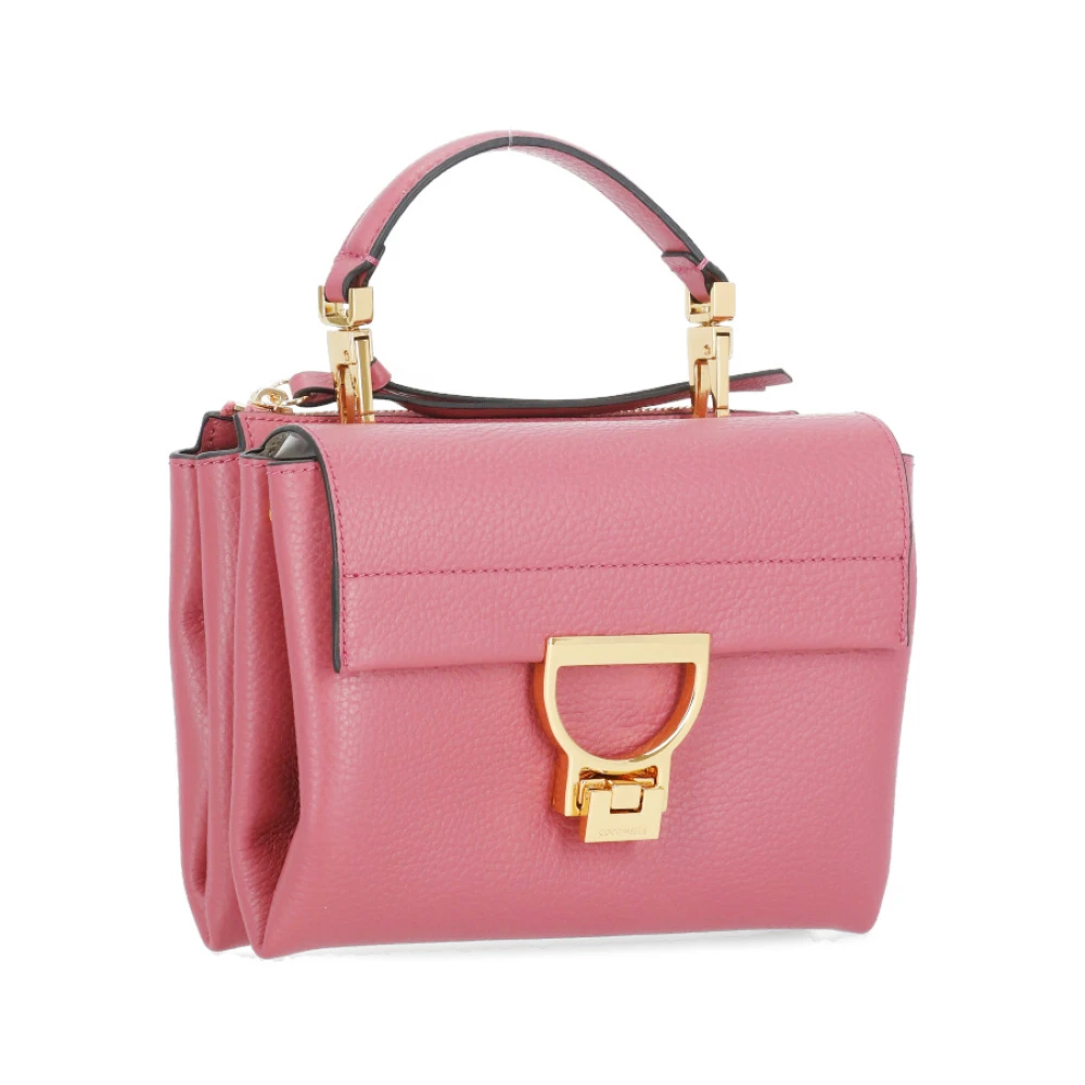 Coccinelle Roze Pebble Leren Handtas Pink Dames