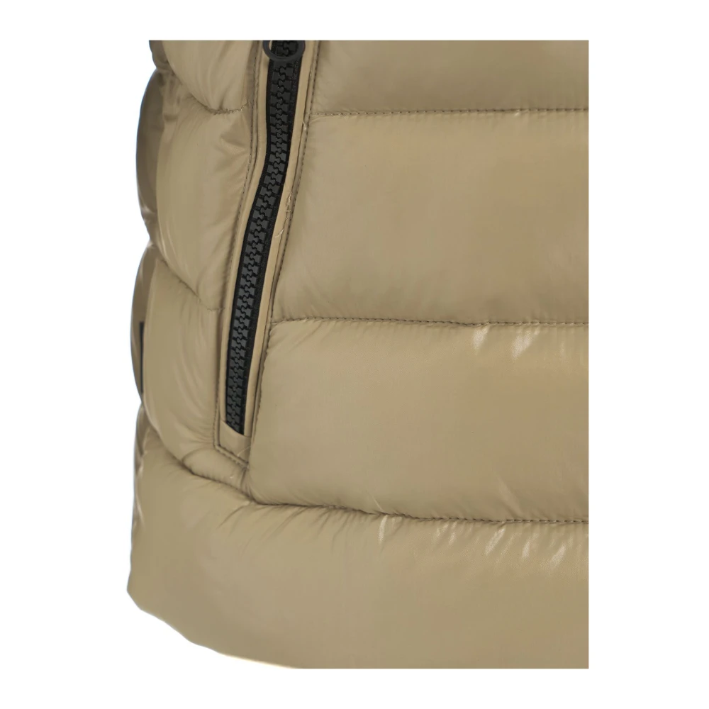 Save The Duck Gewatteerde Eco Donsvest met Logo Beige Dames