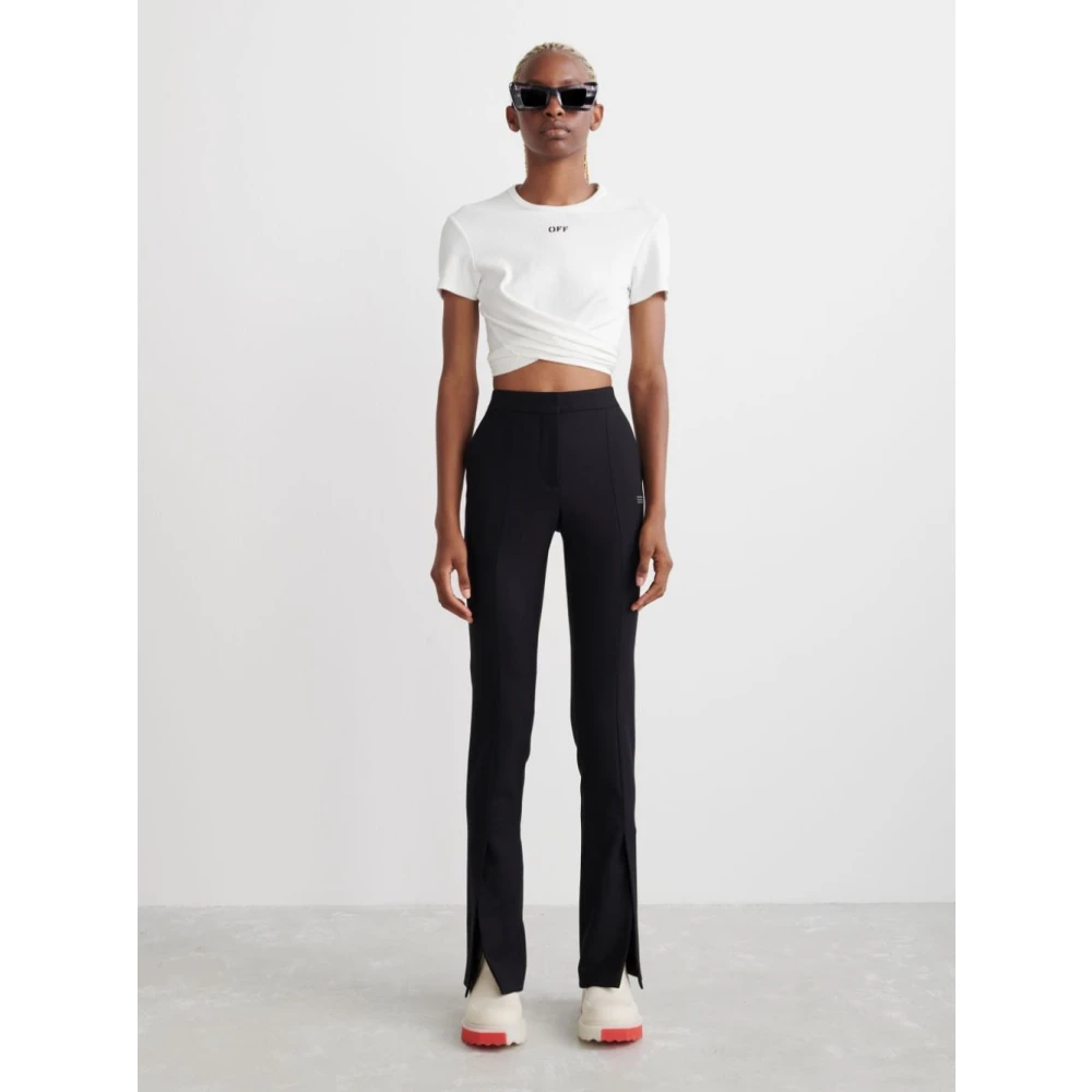 Off White Zwarte hoge taille broek Black Dames