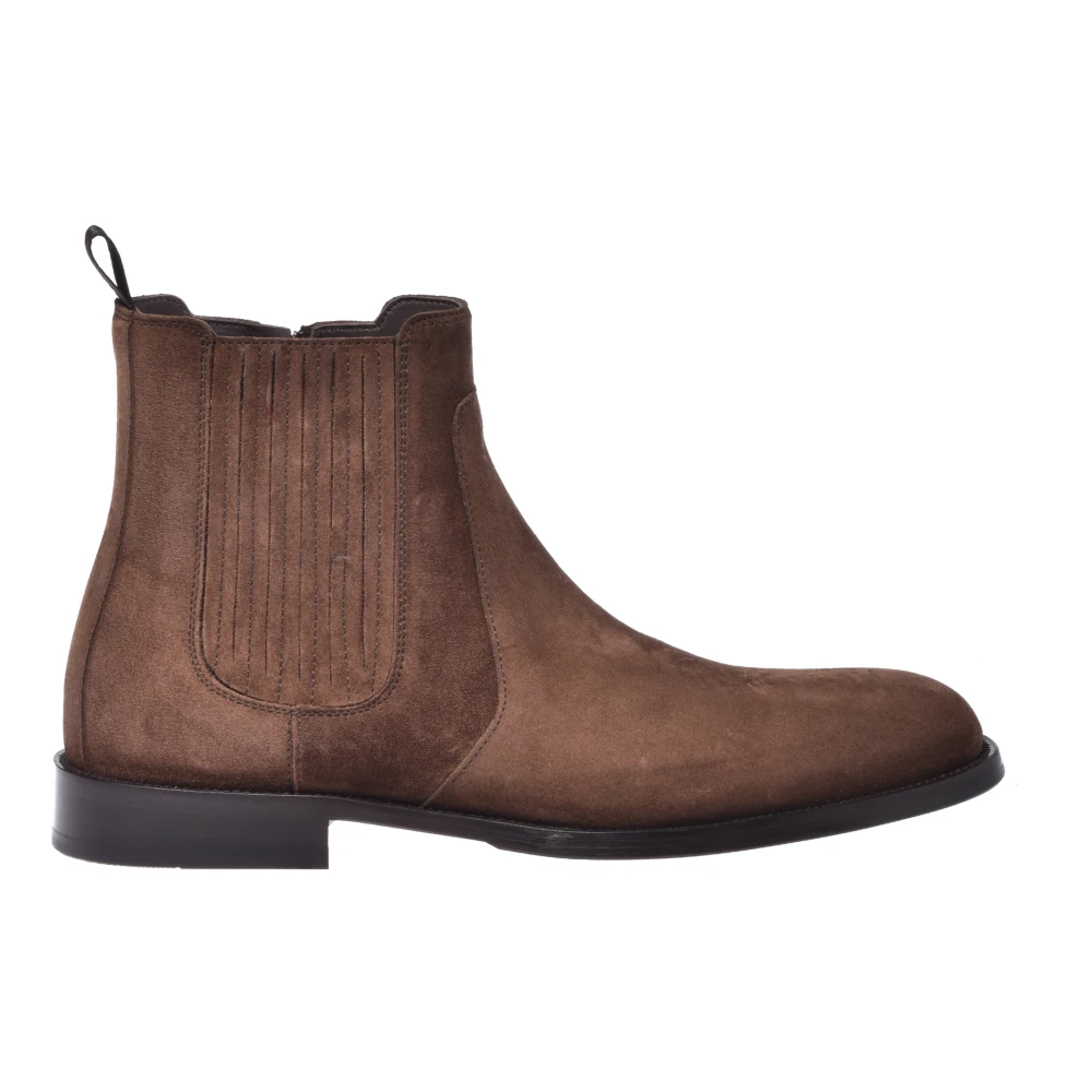 Baldinini Men's Brown Chelsea Boots, 5 Uk, Dark Suede Leather Ankle Boots