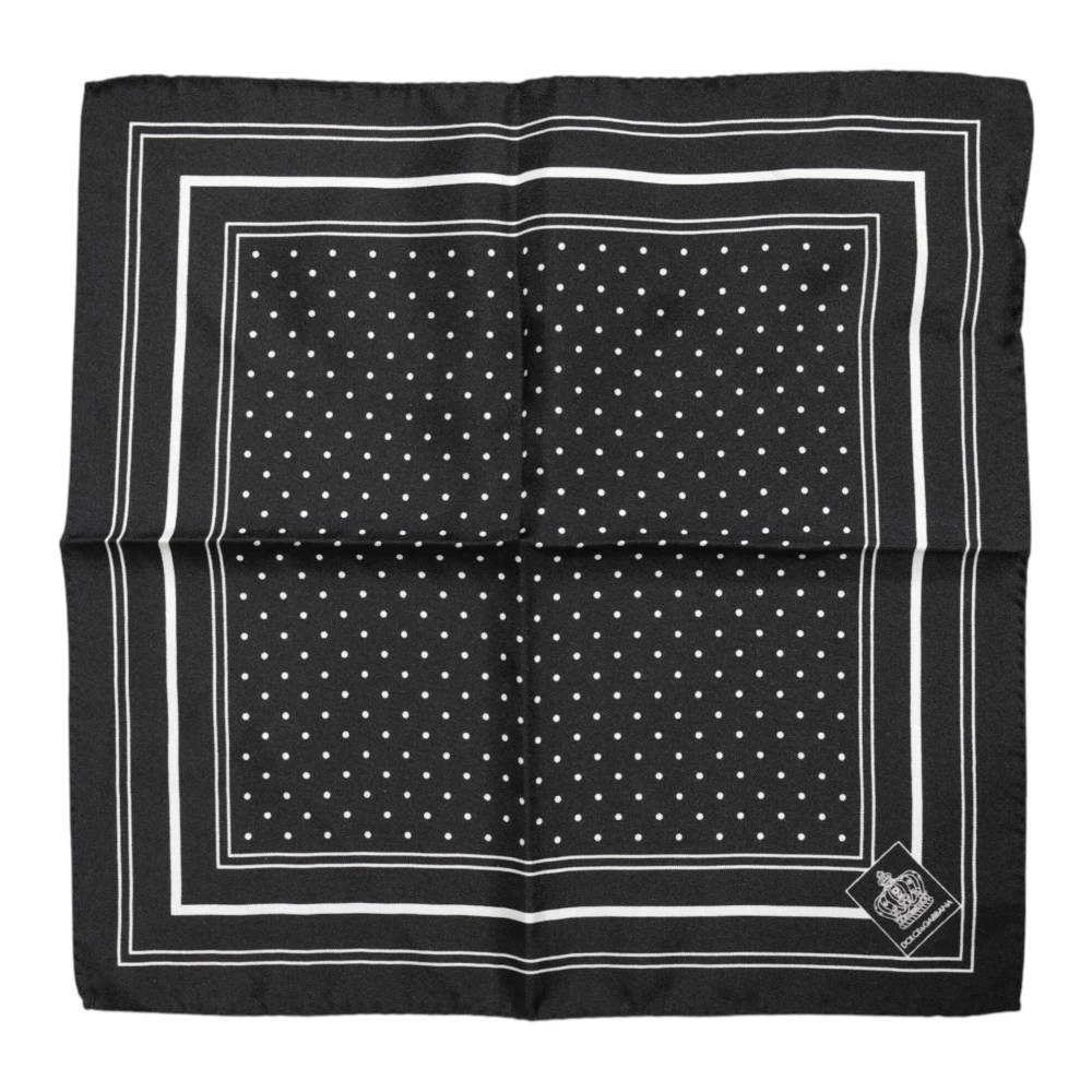 Dolce & Gabbana Women's Black Silk Scarves, One Size, Polka Dot Foulard Scarf