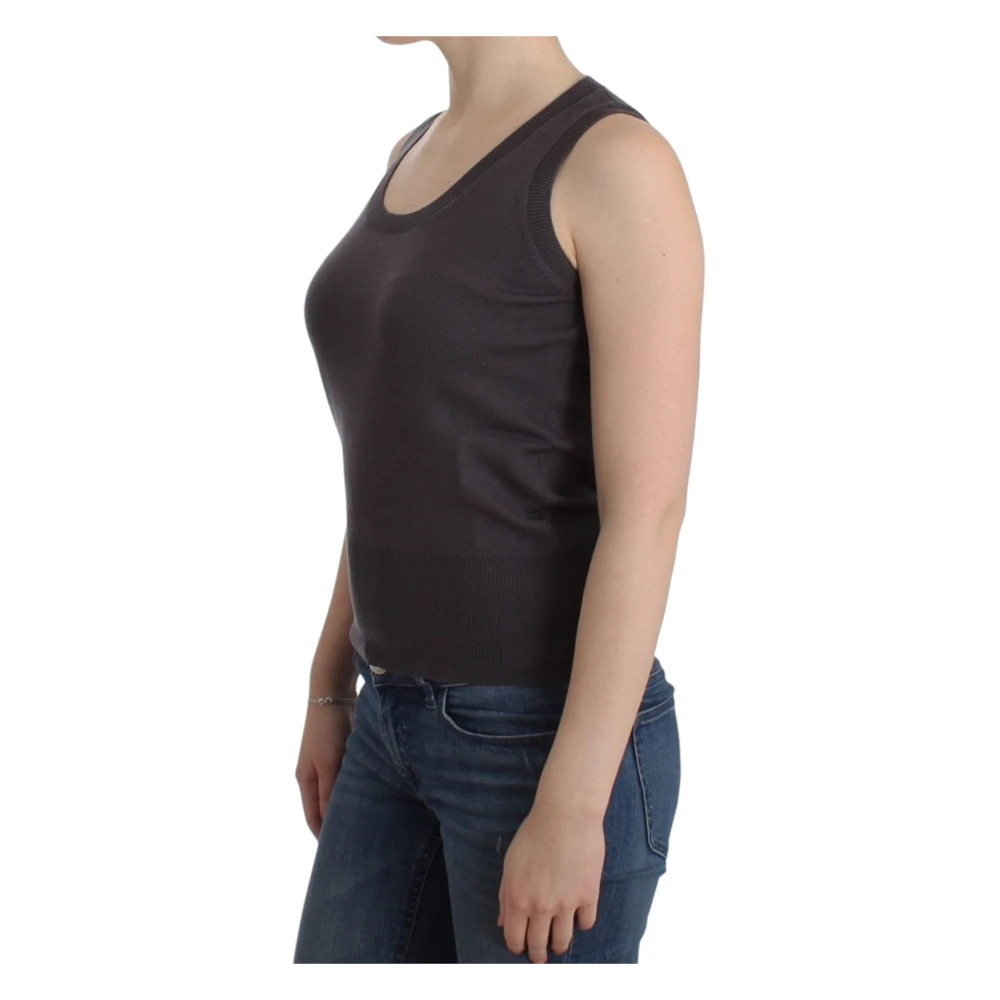 John Galliano Mouwloze Bruine Gebreide Top Brown Dames