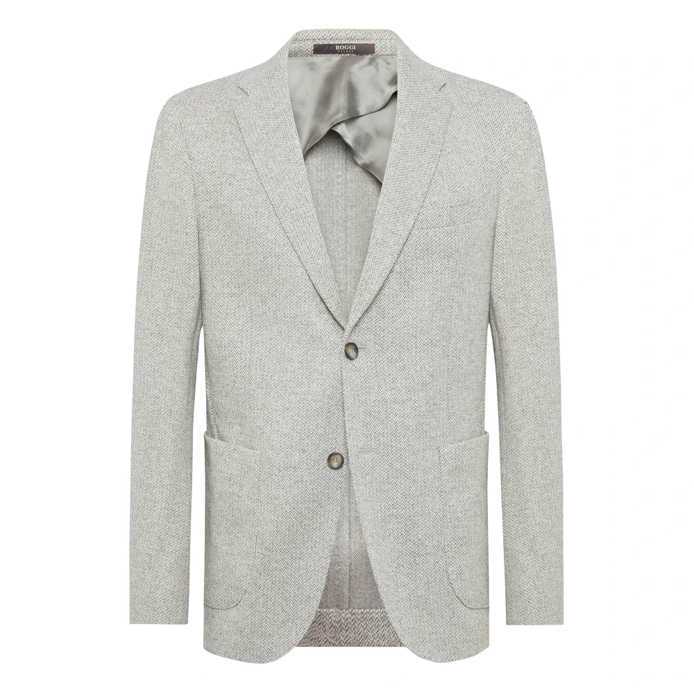Boggi Milano B Jersey Katoenen Blend Jas Gray Heren