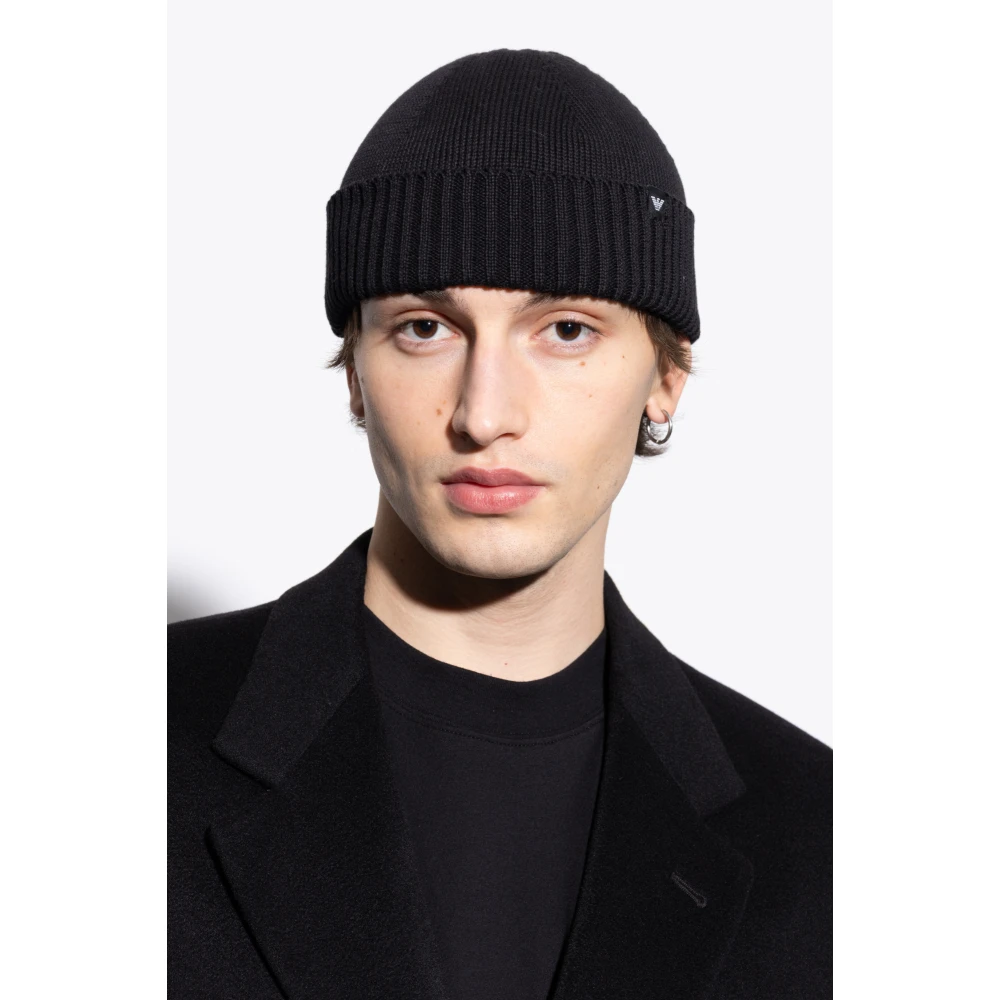 Emporio Armani Pet met logopatch Black Heren