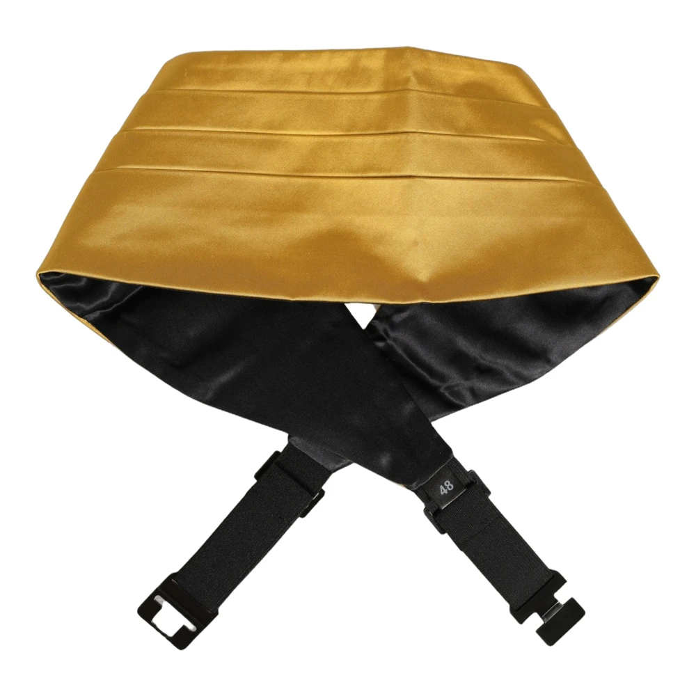Dolce & Gabbana Gold Men 100% Silk Belt Waist Cummerbund - Male - Belts - Yellow - M - Accessories - Image 1