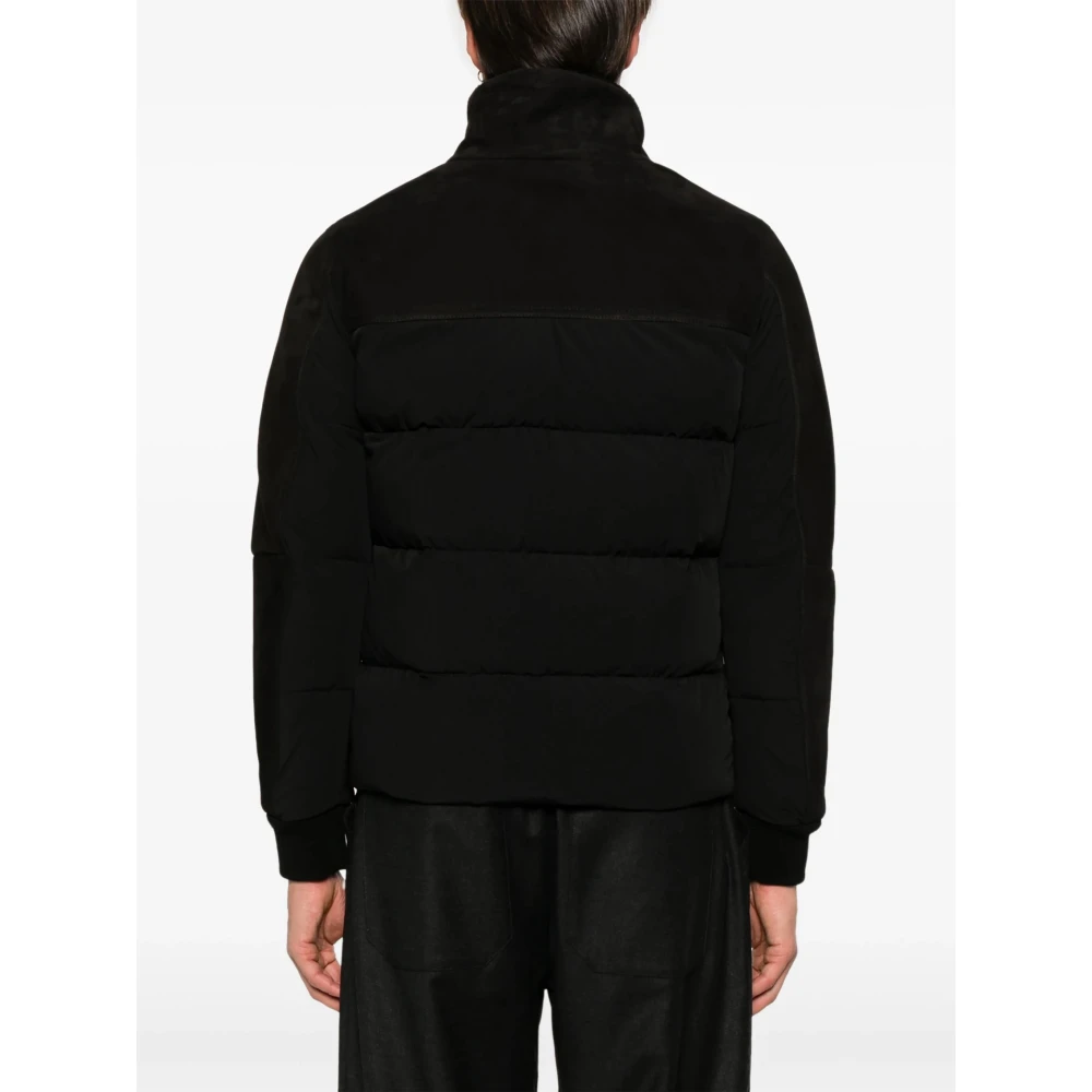 Moorer Zwarte Bimateriaal Jas Black Heren