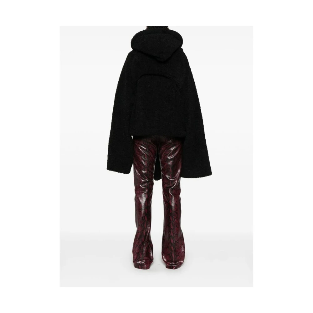 Ottolinger Zwarte Fleece Textuur Hoodiejas Black Dames
