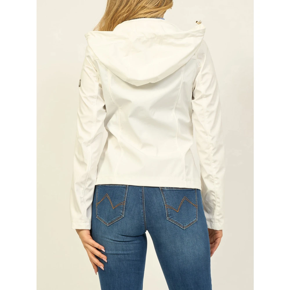 YES ZEE Softshell Hoodie Ivoor White Dames