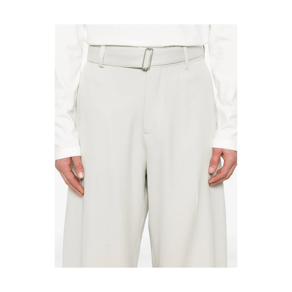 Studio Nicholson Beige Riem Taille Knoopbroek Beige Heren