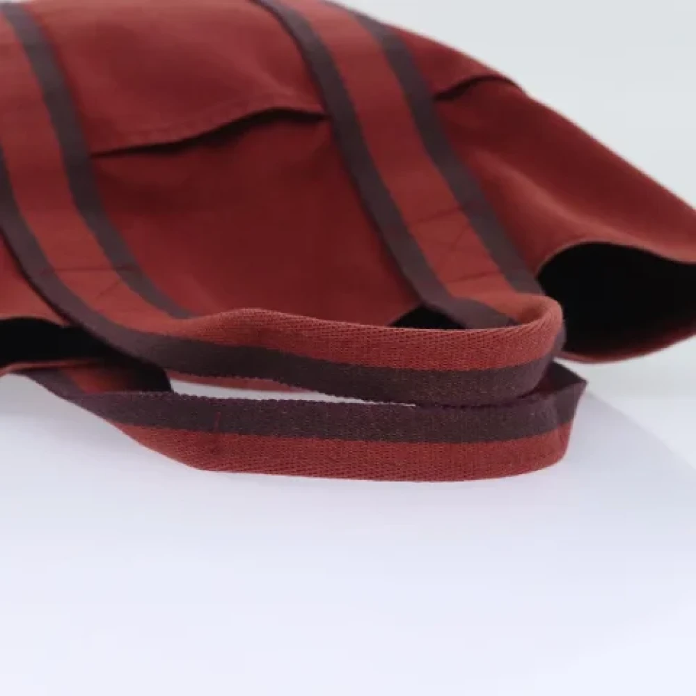 Hermès Vintage Pre-owned Canvas handbags Red Dames