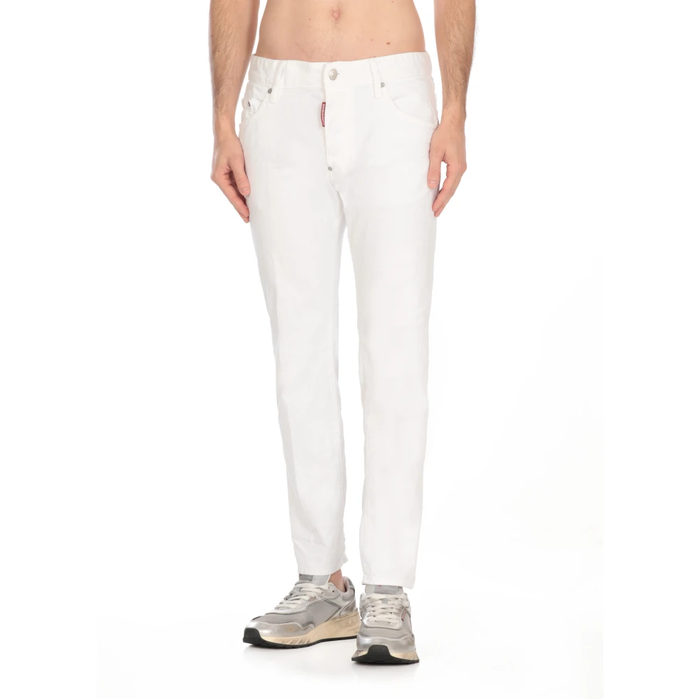 Dsquared2 Witte Katoenen Jeans met Logopatch White Heren