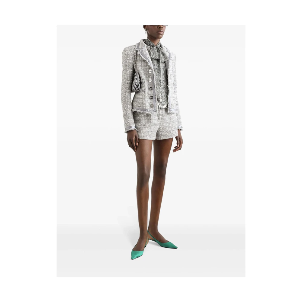 Dolce & Gabbana Zen Grey Versleten Jas met Zakken Gray Dames