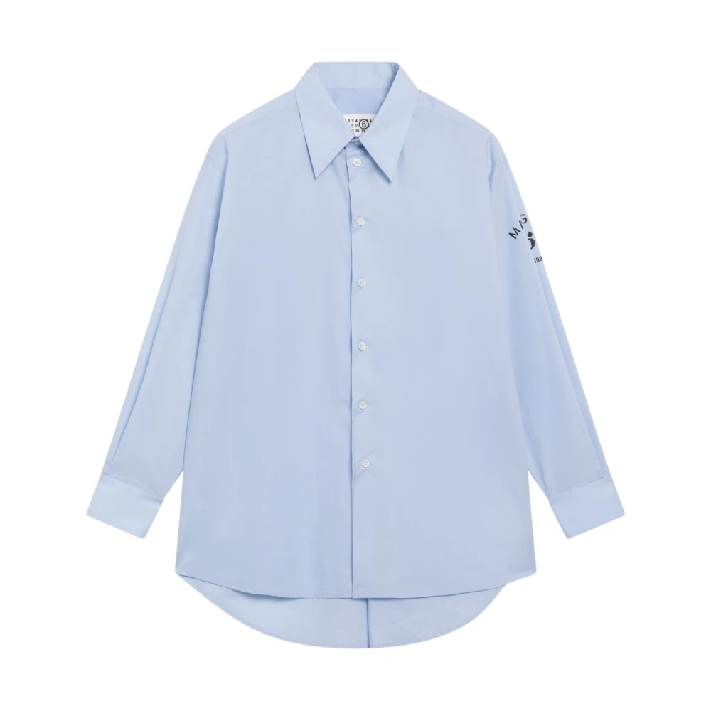 Mm6 Maison Margiela Donna Blu - Camicia A Maniche Lunghe - Blouses & Shirts - S