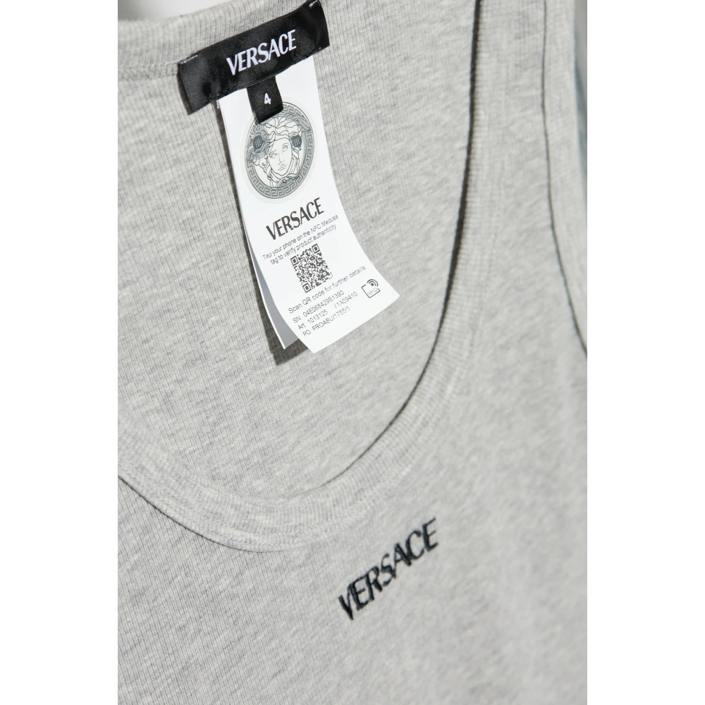 Versace Mouwloos T-shirt Gray Heren