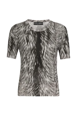 Fur Print Silk Sweater