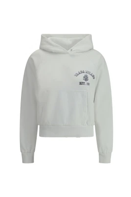 Bomullshoodie med broderat monogram