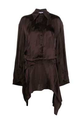logo-jacquard-asymmetric-shirtdress