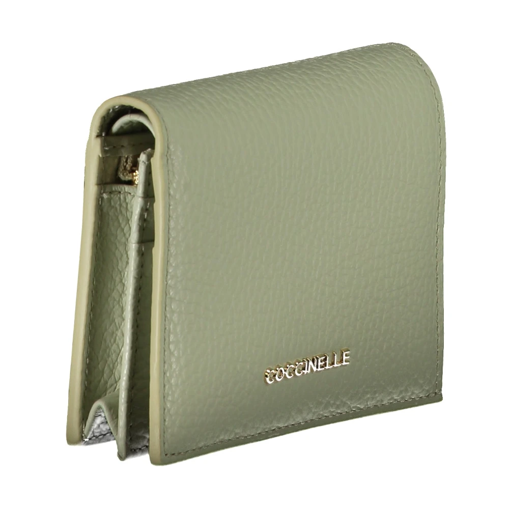 Coccinelle Groene Damesportemonnee met Rits en Logo Green Dames
