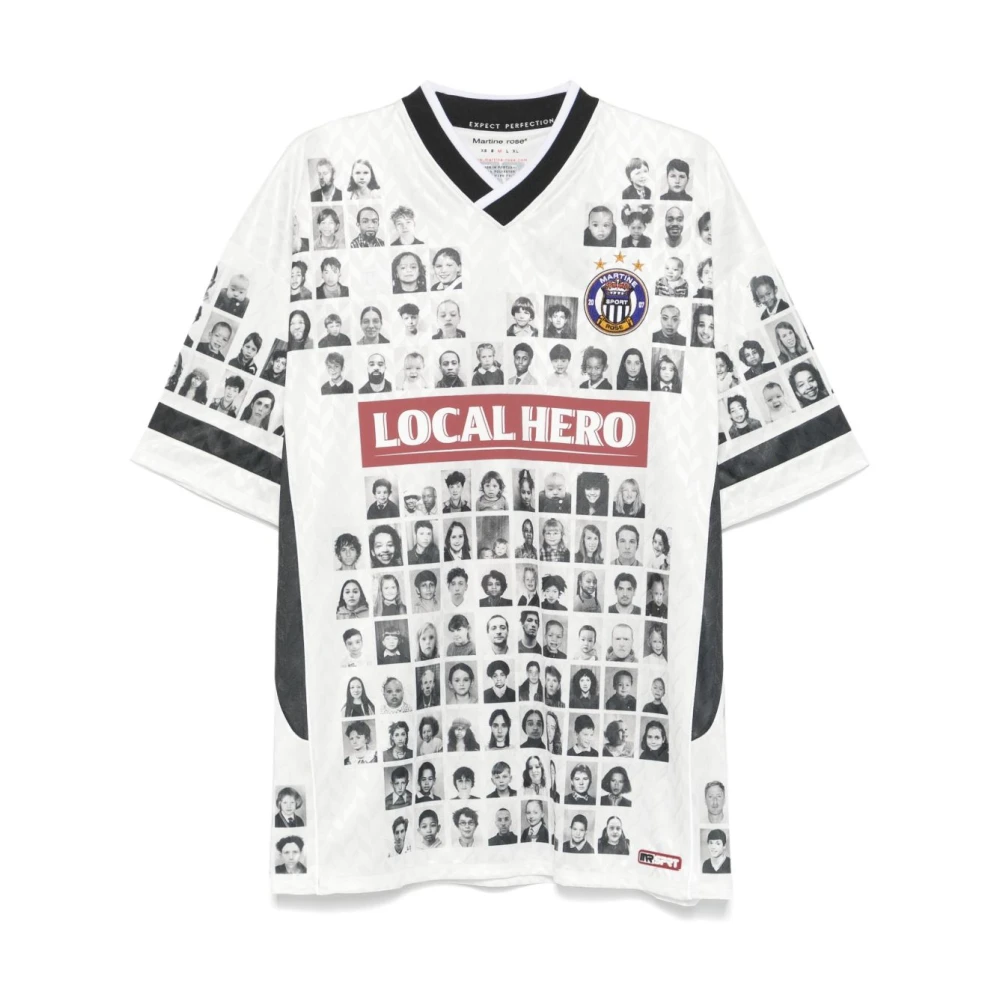 Martine Rose Faces Jacquard T-shirt Wit White Heren