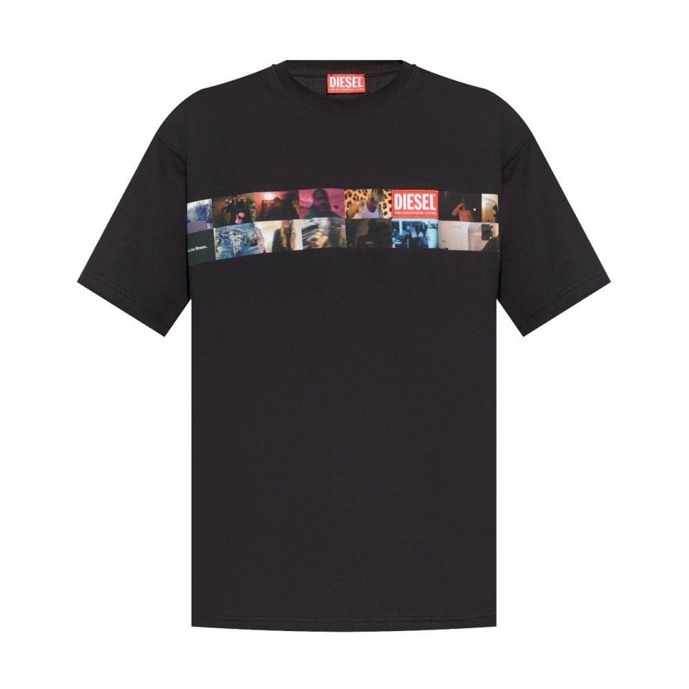 Diesel Zwarte T-shirts en Polos Black Heren