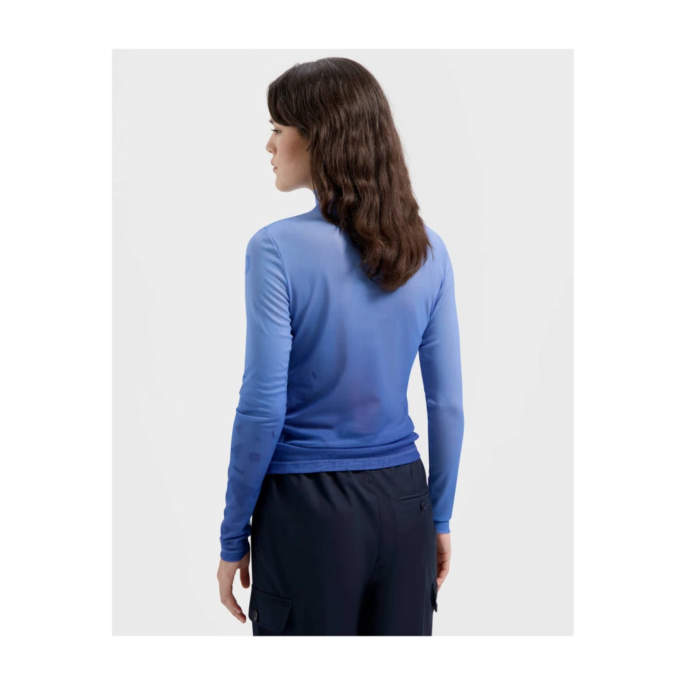 Olaf Hussein Dandelion Mock Neck Top Blue Dames