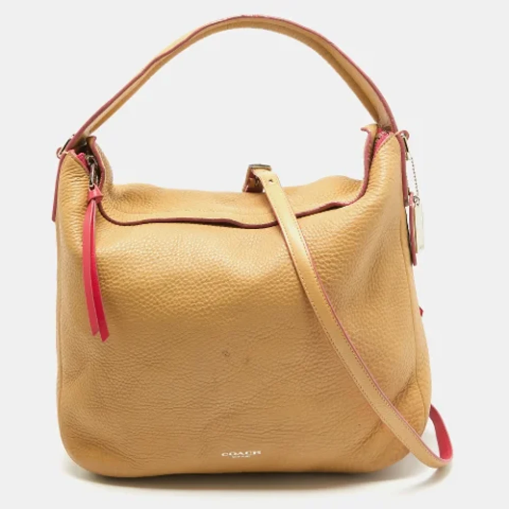 Coach Pre-owned Leather handbags Beige Dames