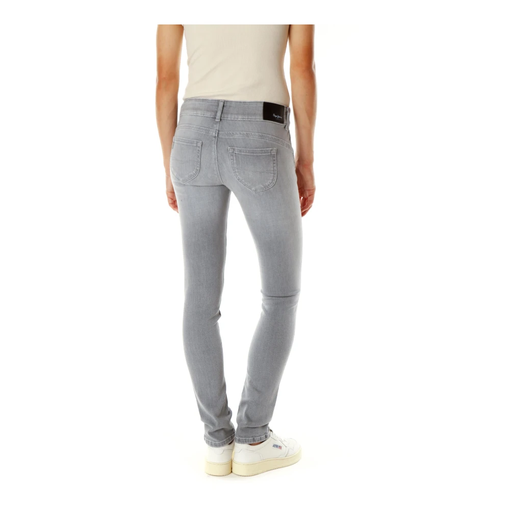 Pepe Jeans Slim Fit Jeans met lage taille Gray Dames