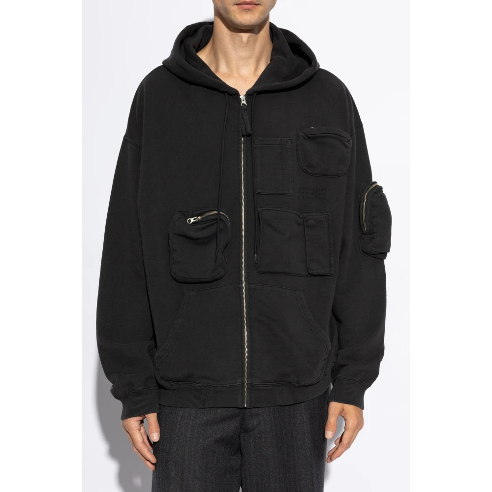 MM6 Maison Margiela Sweatshirt met meerdere zakken Black Heren