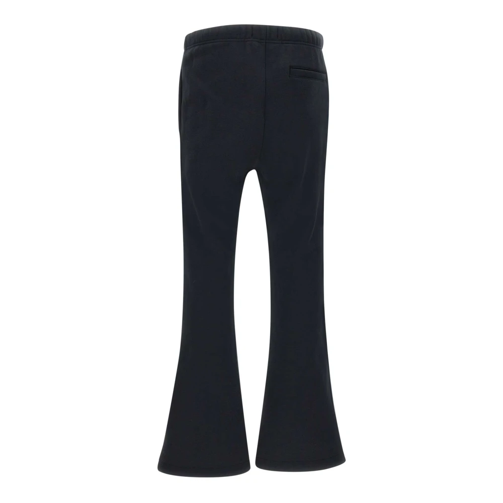 Purple Brand Zwarte Flare Beauty Katoen Fleece Jogger Black Dames