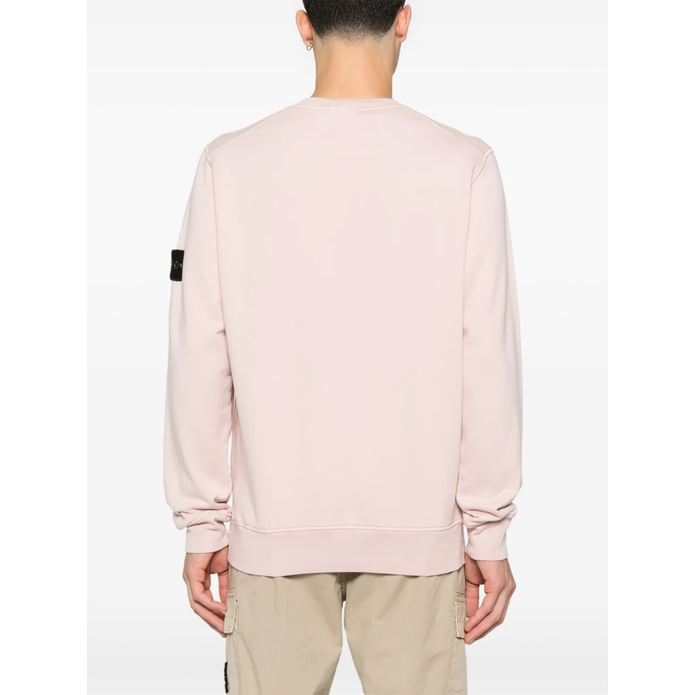 Stone Island Roze Crew-neck Sweaters met Ribbed Hems Pink Heren