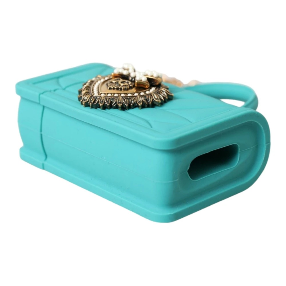Dolce & Gabbana Turquoise Siliconen Hart Airpods Hoesje Multicolor Dames