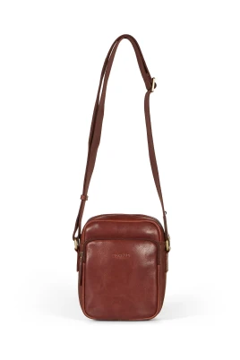Brun läder crossbody väska