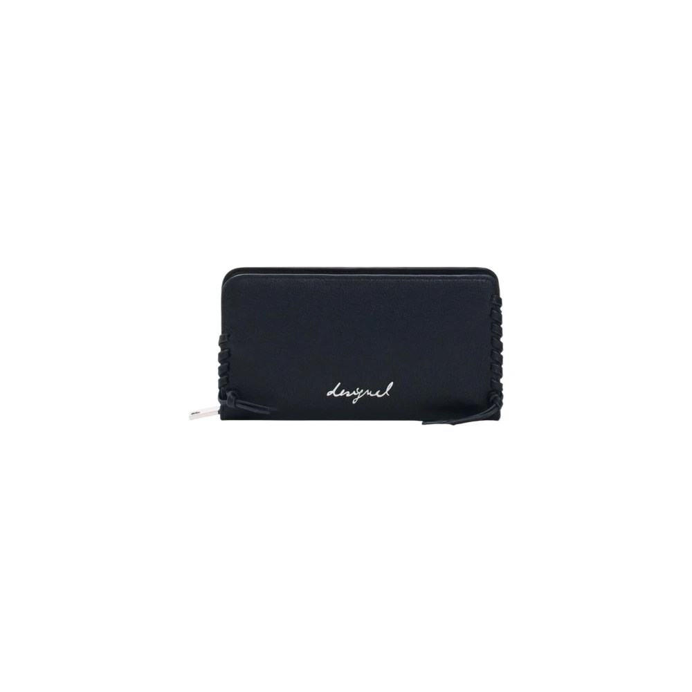 Desigual Vrouw Zwart Zip-Around Portemonnee Met Interne Vakken