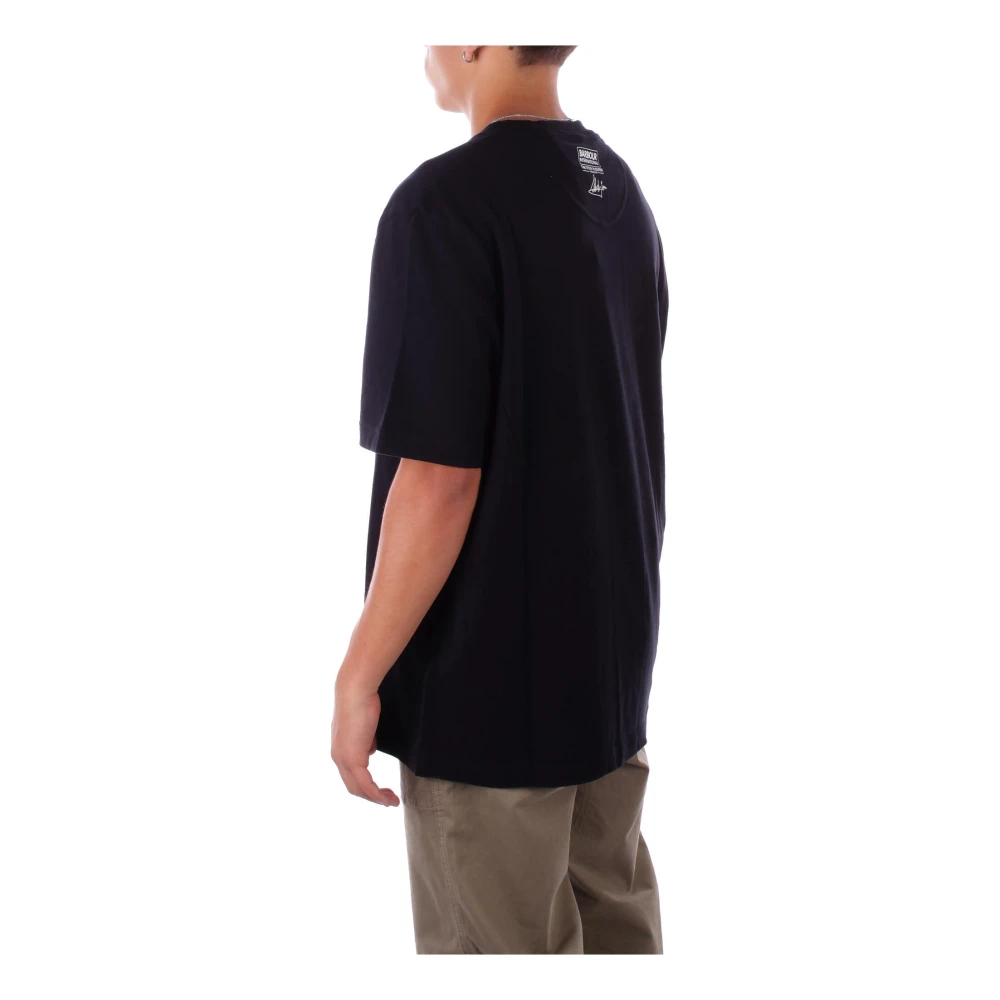 Barbour Zwart T-shirt met Print op de Voorkant Black Heren