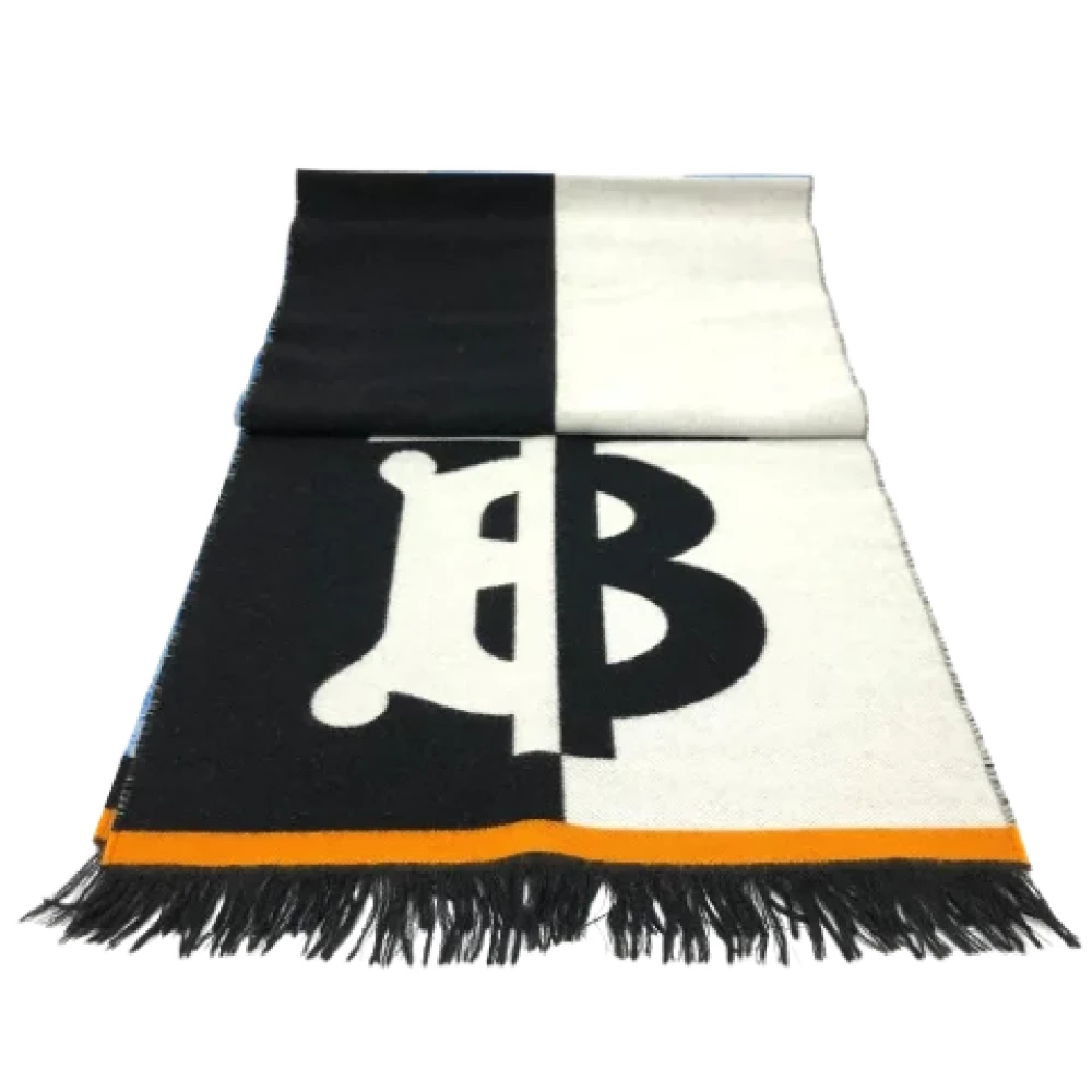 Burberry Vintage Pre-owned Wool scarves Black Dames