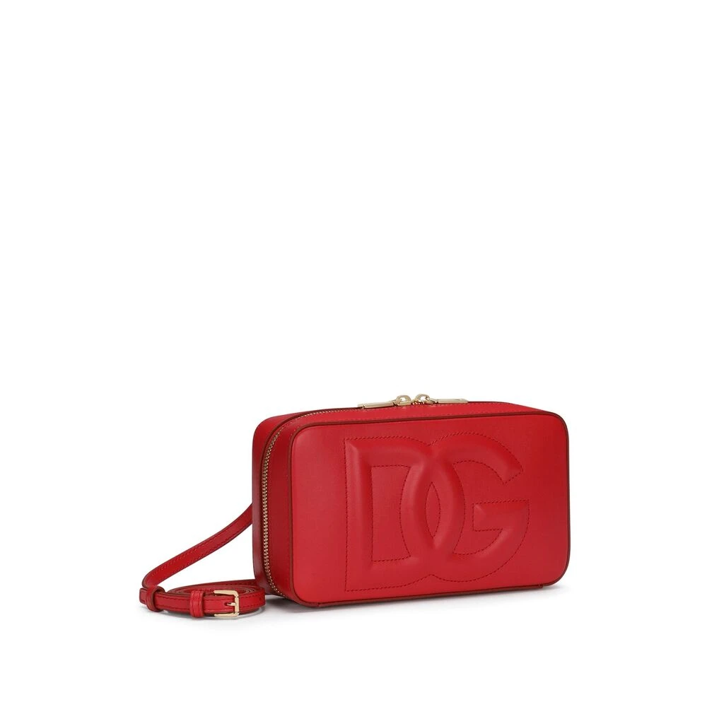 Dolce & Gabbana Rode Gewatteerde Leren Schoudertas Red Dames
