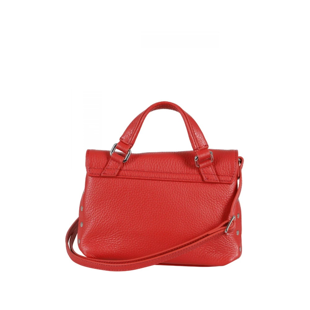 Zanellato Rode Kalfsleren Schoudertas Red Dames