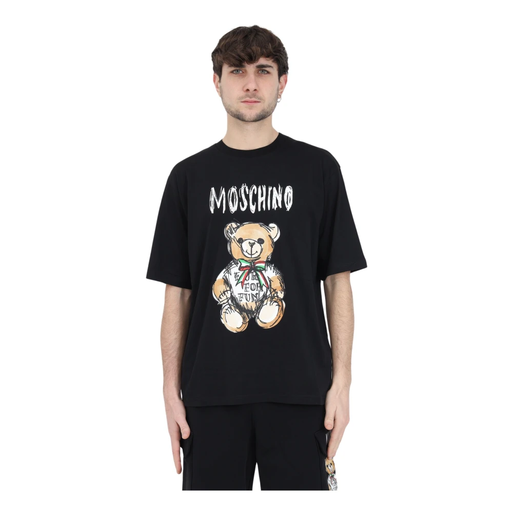 Moschino T-shirt met Teddy Bear Print Black Heren