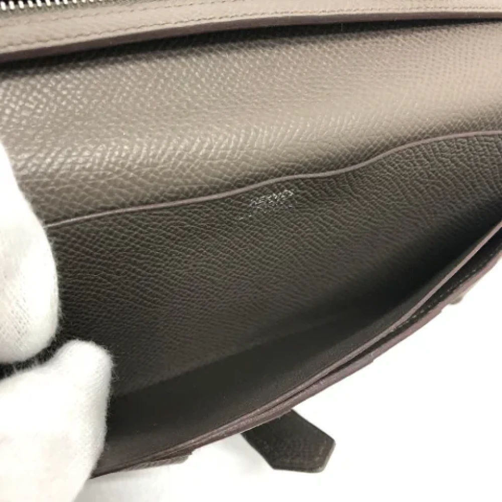 Hermès Vintage Pre-owned Leather wallets Gray Dames