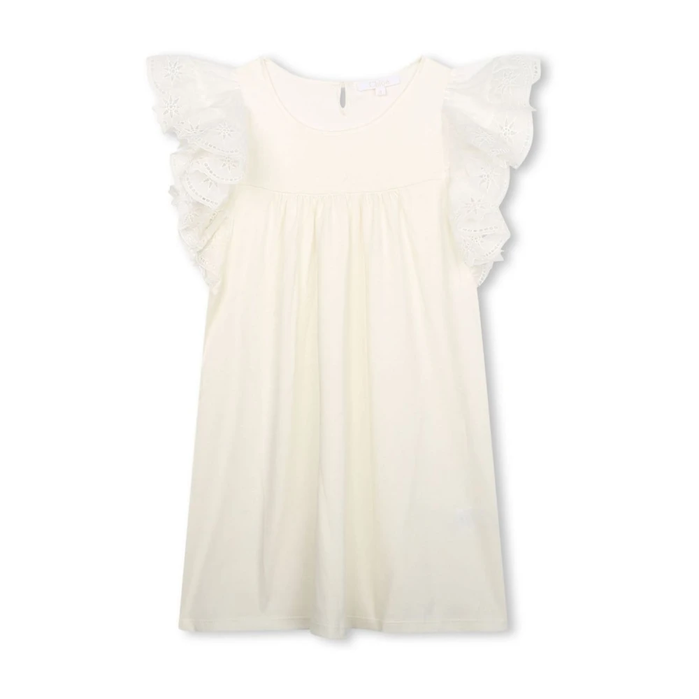 Chloé Barn Broderie Anglaise Klänning White, Flicka