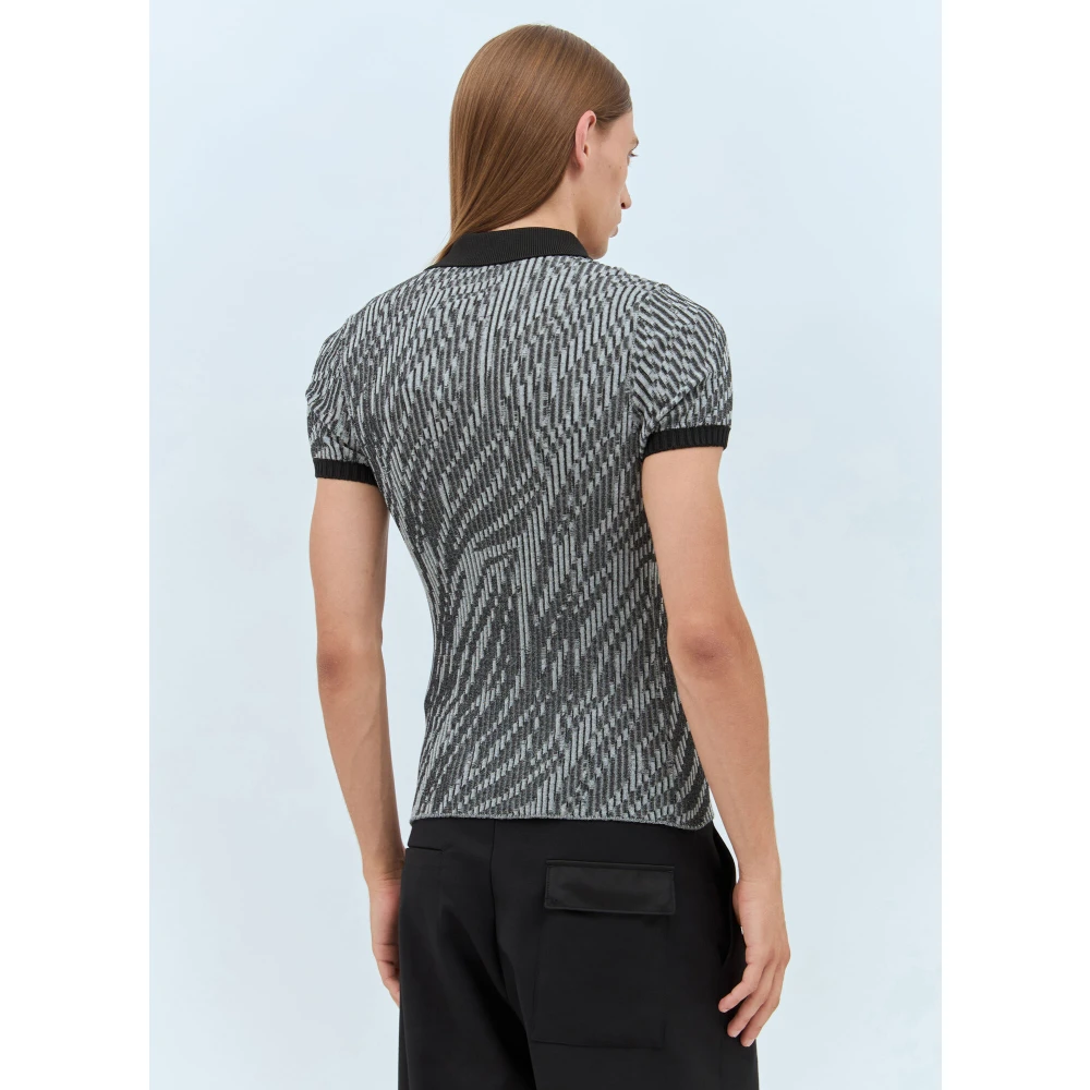 Jacquemus Zebra Gebreide Poloshirt Black Heren