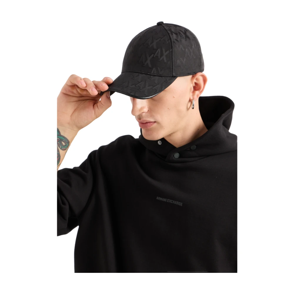 Armani Exchange Zwarte Hoodie Franse Terry Aw24 Black Heren