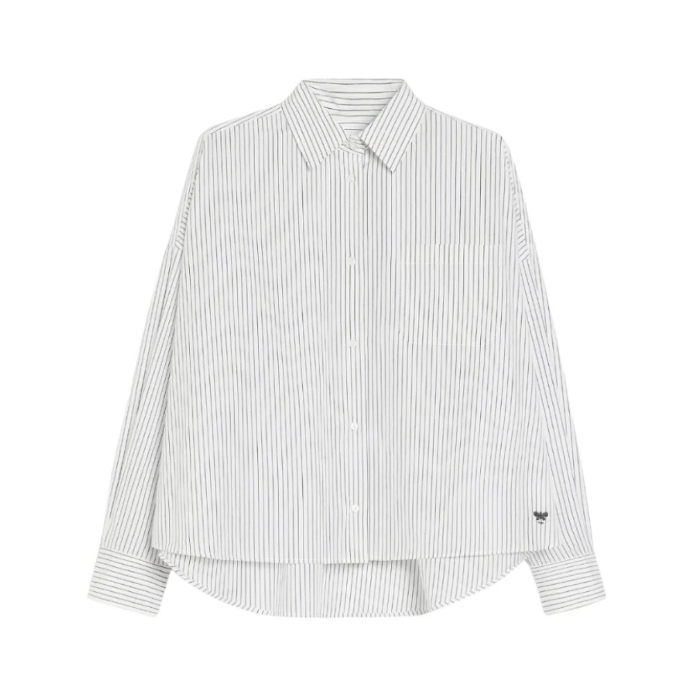 Max Mara Aureo Klassieke Gestreepte Overhemd Wit Blauw Multicolor Dames