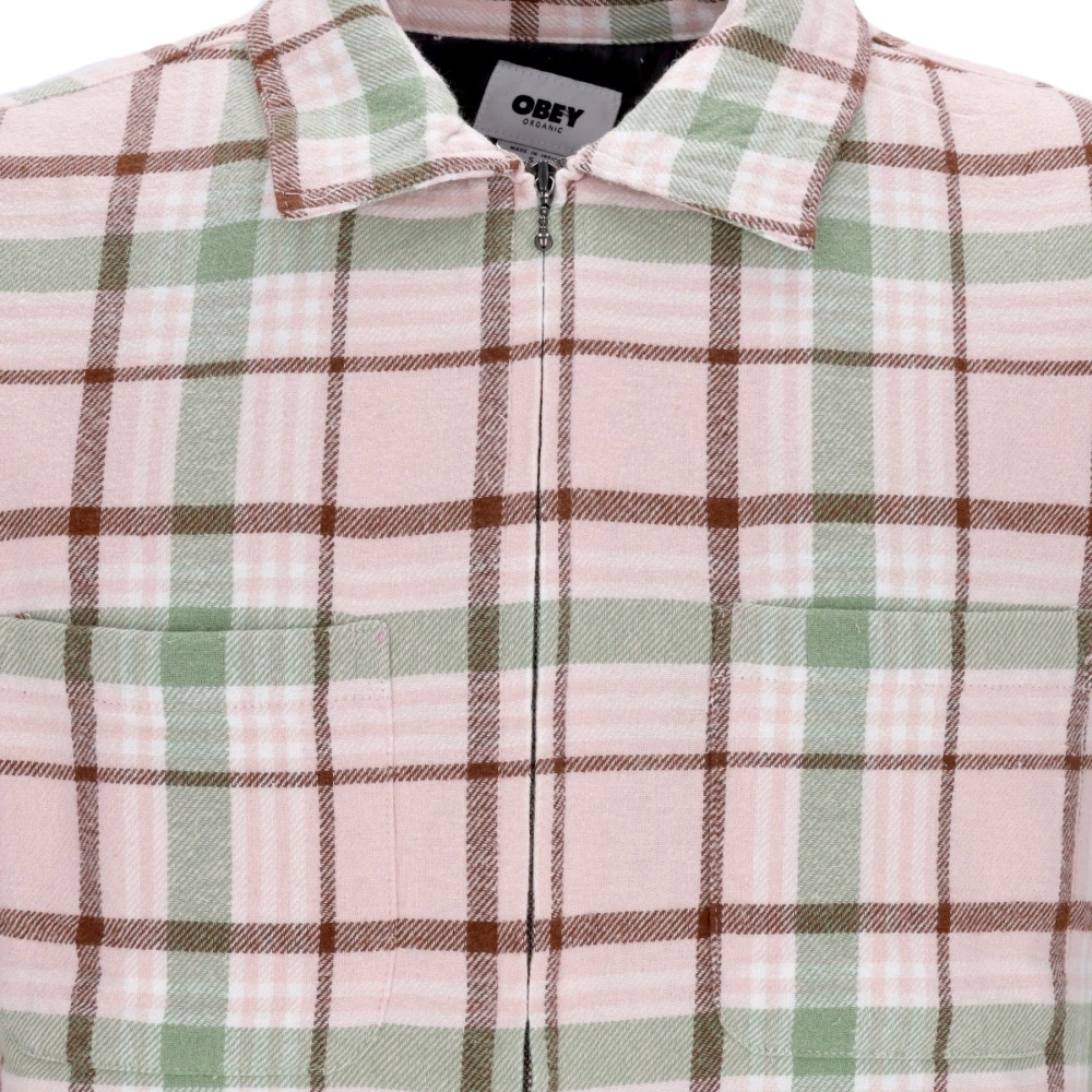 Obey Gewatteerd Shirtjack Roze Klei Multicolor Heren
