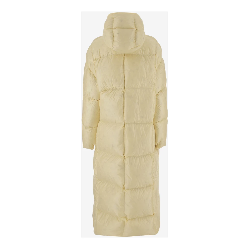 Jil Sander Crème Gewatteerde Donsjas met Capuchon Beige Dames