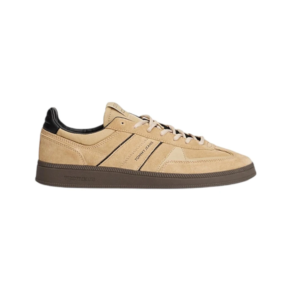 Tommy Hilfiger Men's Brown Sneakers, 8 Uk, Suede Edge Trainers In Ochre