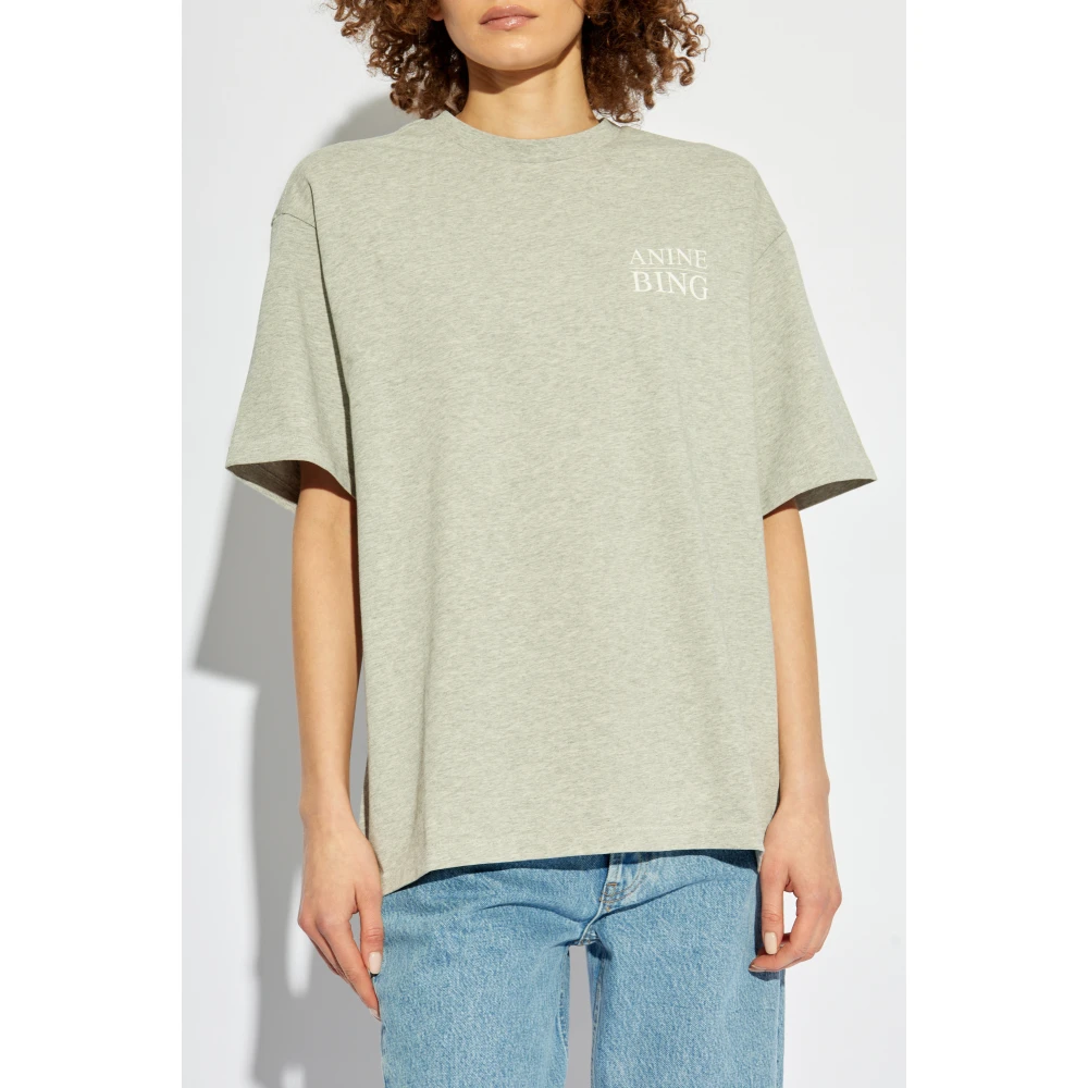Anine Bing Geprint T-shirt Gray Dames