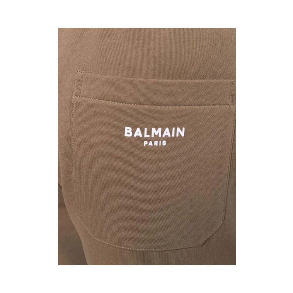 Balmain Katoenen trekkoord shorts Green Heren