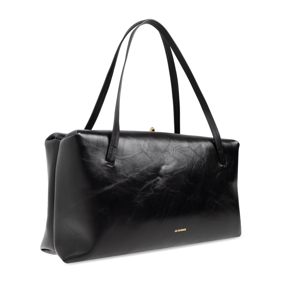 Jil Sander Schoudertas Goji Kussen Medium Black Dames